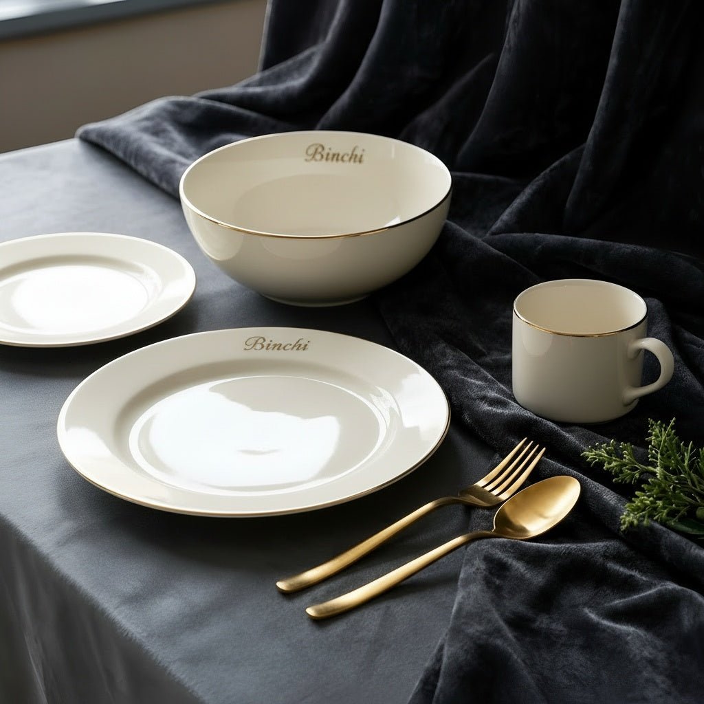 The Ńhara Halo Collection (Personalised Fine Bone China Dinnerware Set) - ńhara